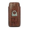 Travel Cigar Case with cutter – Brown Crocodile PU Leather