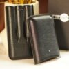 Dunhill White Spot Cigar Case Corona Extra - Black - Fits 3 Cigars