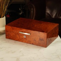Dunhill White Spot Humidor - Amboyna - 100 Cigar Capacity