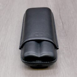 J Cure C.Gars Collection - Leather Cigar Case - Black 2 Cigar Capacity (End of Line)