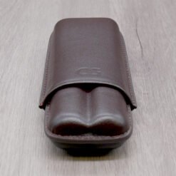 J Cure C.Gars Collection - Leather Cigar Case - Brown 2 Cigar Capacity (End of Line)