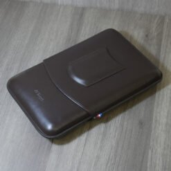 ST Dupont Cigar Case - Atelier CL Leather - Brown - Holds 5 Cigars