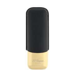 ST Dupont Cigar Case - Black & Gold - Holds 2 Cigars